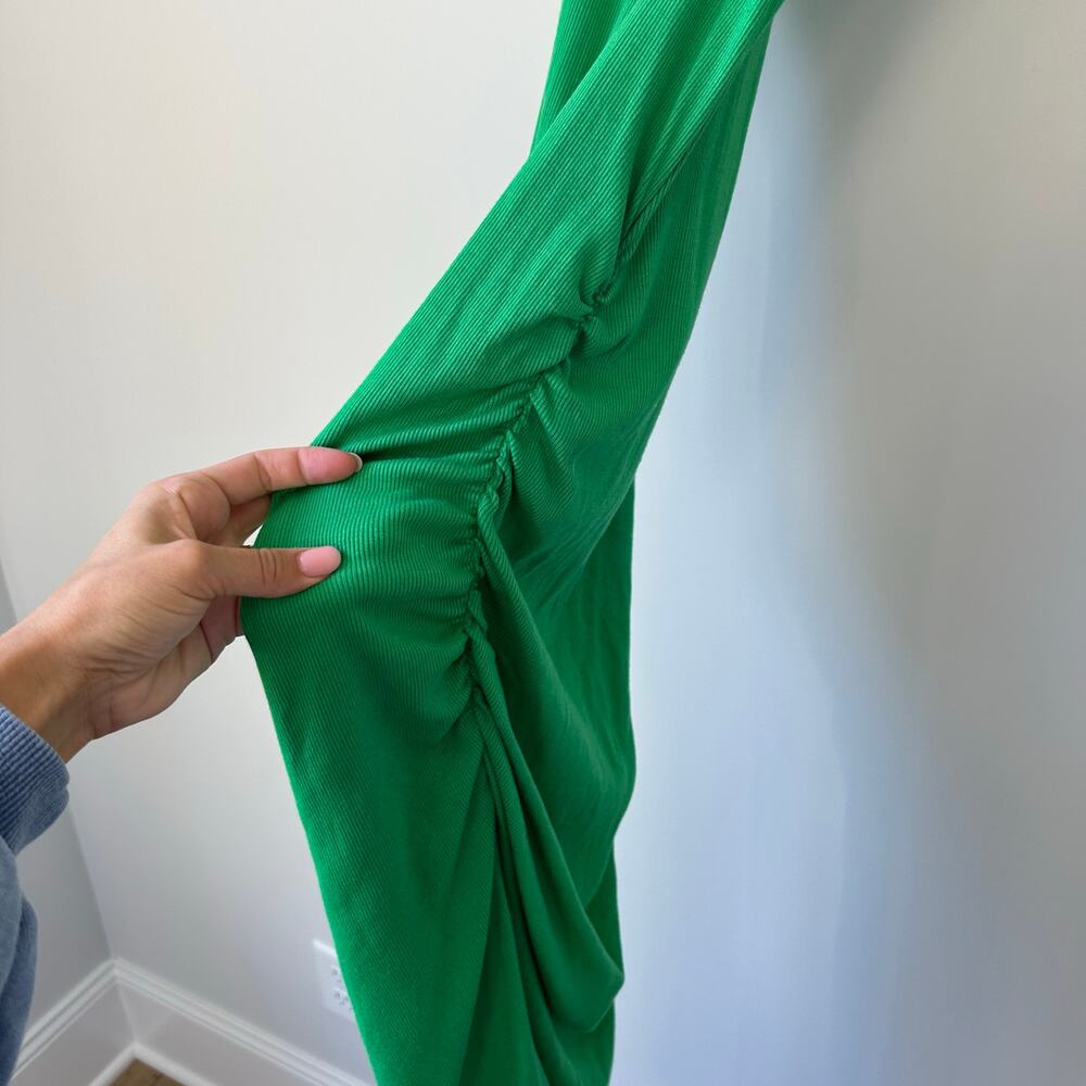 Michael Stars Wren Ribbed Midi Dress Field Green M - Picture 6 of 10